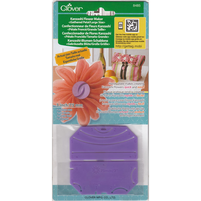 Clover Kanzashi Flower Maker, Gathered Petal, Large Size 75mm, Make Flowers