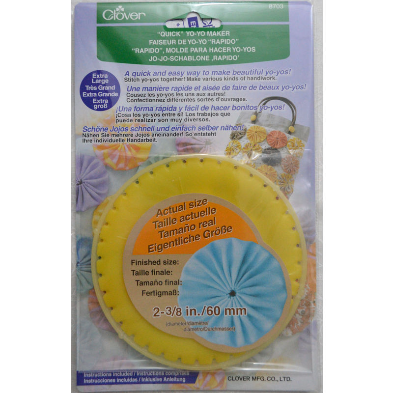 Clover Yo-Yo Maker, #8703, Extra Large 60mm (2 3/8"), Create Beautiful Gathers