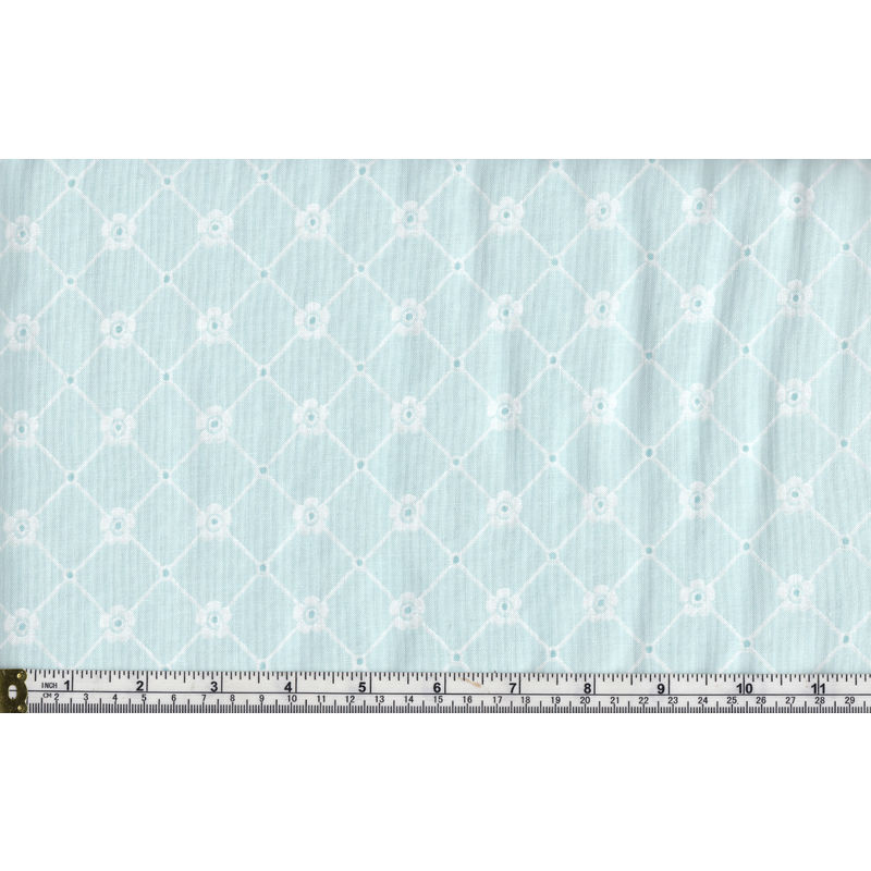 Cotton Fabric 3150-4, 110cm W, Afternoon In The Attic, Sweet Eyelet BLUE Per Metre