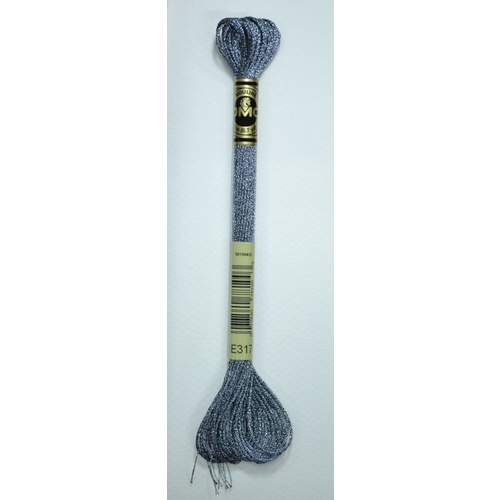 DMC Light Effects Thread, E317 TITANIUM Embroidery Floss, 8m Skein