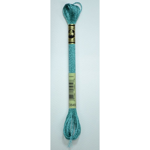 DMC Light Effects Thread, E3849 AQUAMARINE BLUE Embroidery Floss, 8m Skein