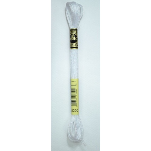 DMC Light Effects Thread, E5200 SNOW WHITE Embroidery Floss, 8m Skein