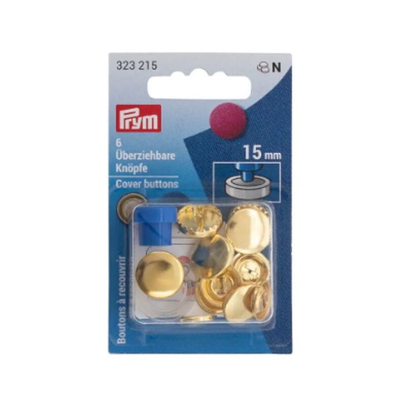 Self Cover Buttons With Tool, 19mm, Gold-Coloured by Prym