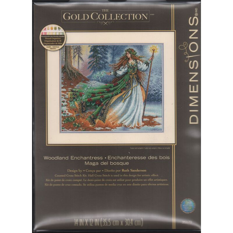 WOODLAND ENCHANTRESS Gold Collection Counted Cross Stitch Kit #35173 By Dimensions
