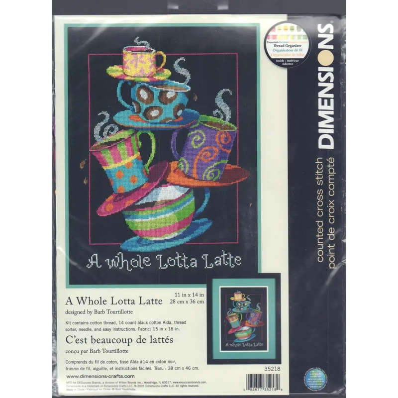 A WHOLE LOTTA LATTE Counted Cross Stitch Kit #35218