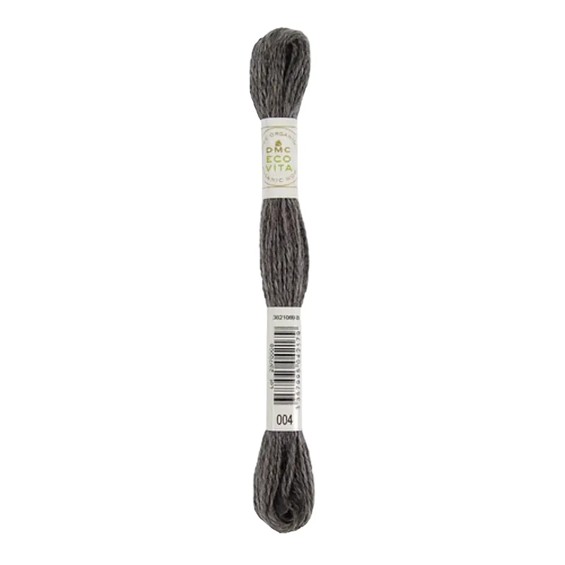 DMC #004 DRIED WALNUT, Eco Vita Organic Wool Hand Embroidery Floss 16m Skein