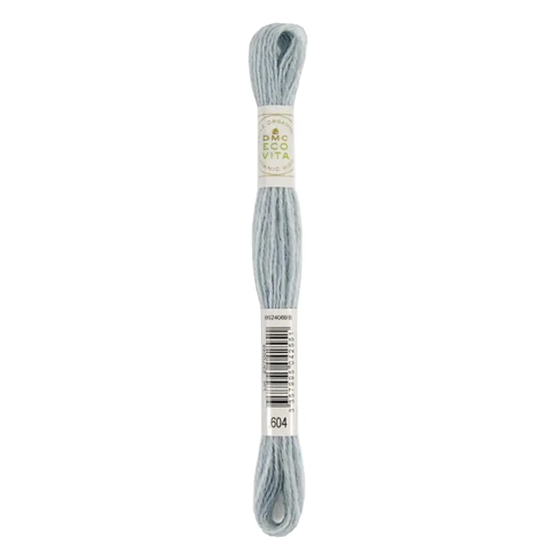 DMC #604 SKY INDIGO Eco Vita Organic Wool Hand Embroidery Floss 16m Skein