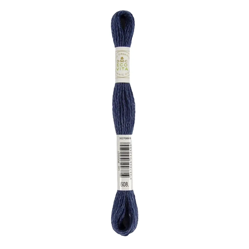 DMC #608 NAVY INDIGO Eco Vita Organic Wool Hand Embroidery Floss 16m Skein