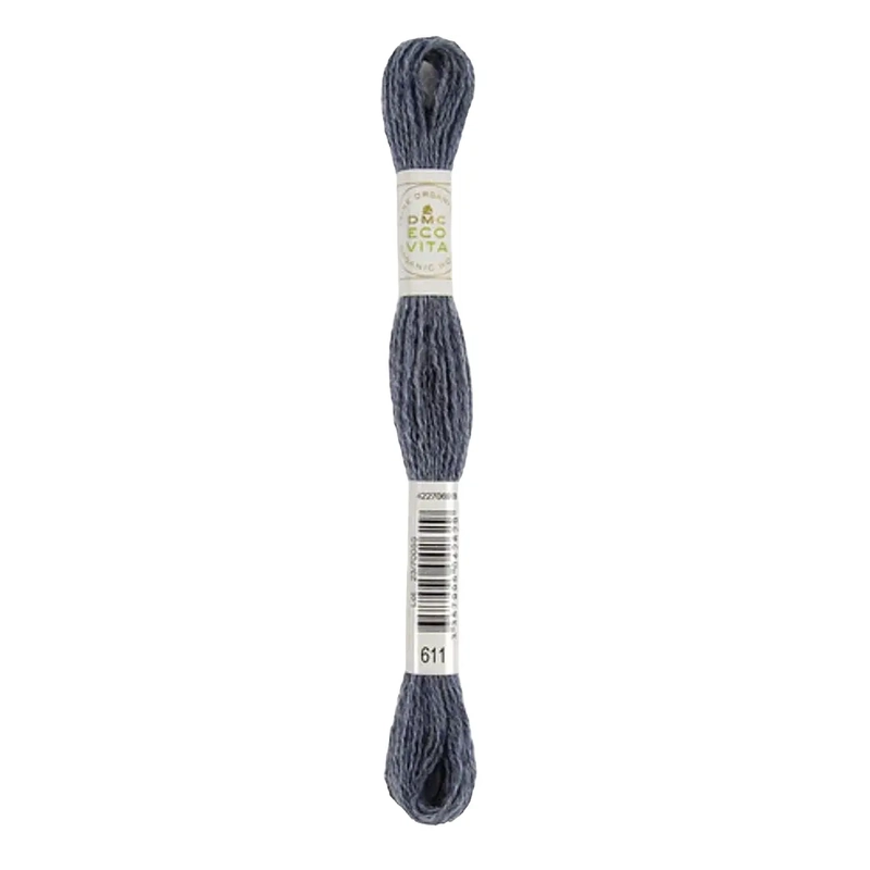 DMC #611 CLOUD INDIGO Eco Vita Organic Wool Hand Embroidery Floss 16m Skein