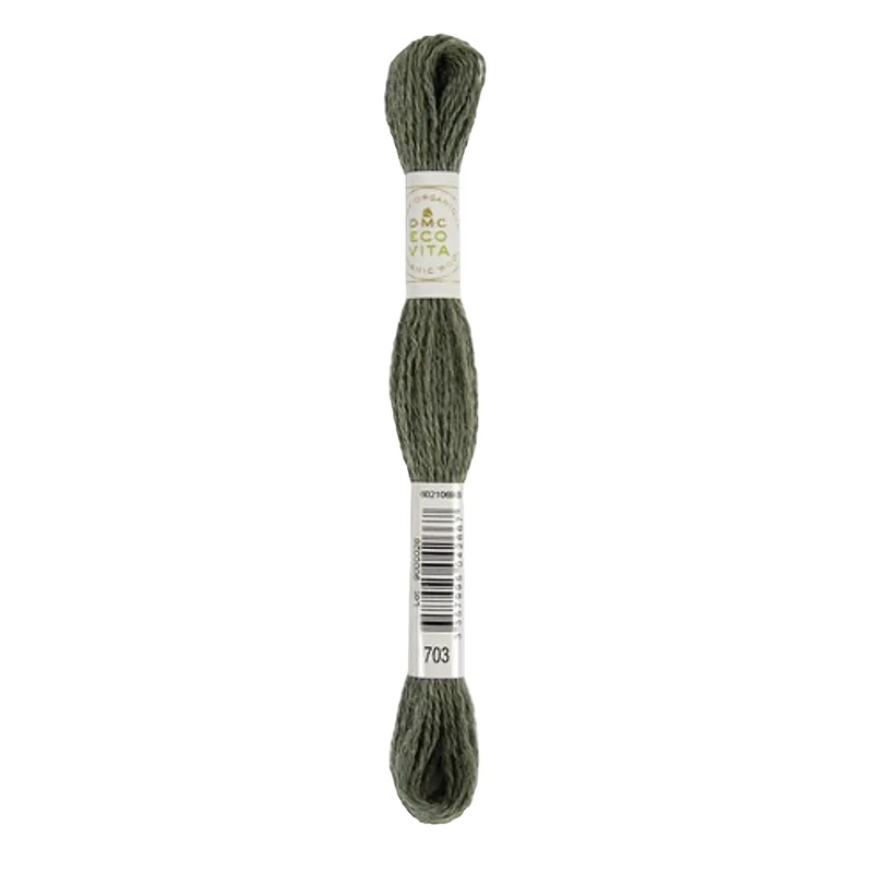 DMC #703 MOSS INDIGO Eco Vita Organic Wool Hand Embroidery Floss 16m Skein