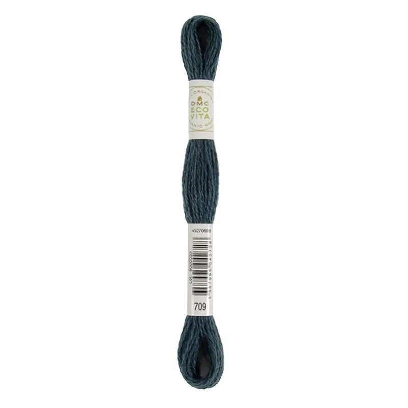 DMC #709 CYPRESS INDIGO Eco Vita Organic Wool Hand Embroidery Floss 16m Skein