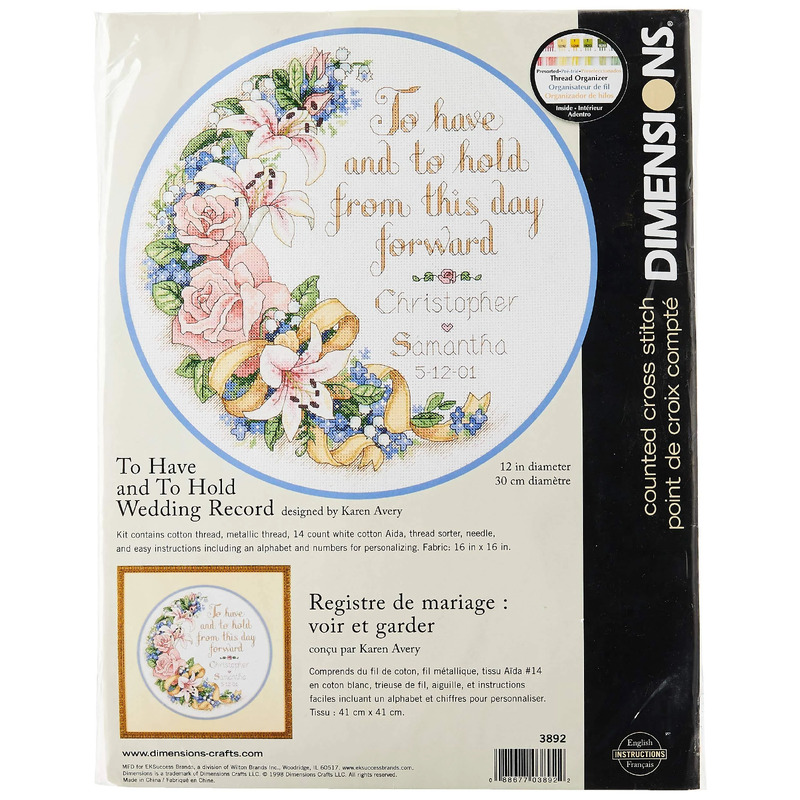 TO HAVE & TO HOLD WEDDING RECORD Counted Cross Stitch Kit 3892