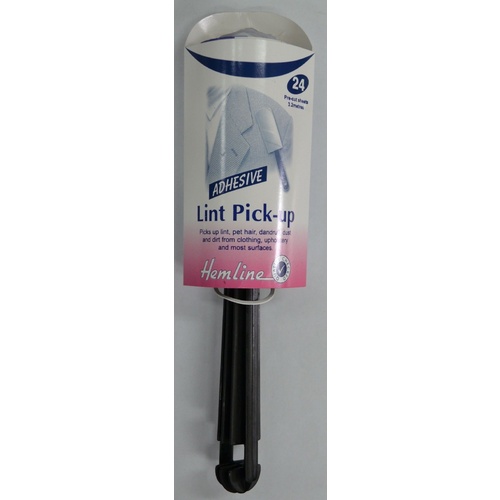 Hemline Adhesive Lint Pick-Up, 24 Pre-Cut Sheets & Roller Picks Up Lint Pet Hair etc.