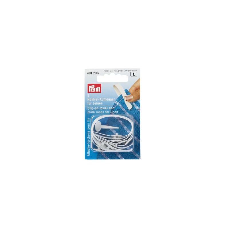 Prym Clip On Towel And Cloth Hooks, Terry, White 5 Pieces