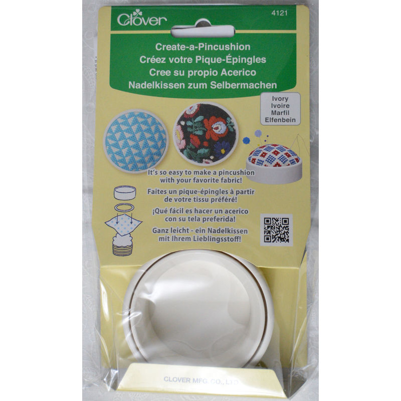 Clover Create A PinCushion, 70mm Diameter Ivory Colour, Easily Make A Pin Cushion