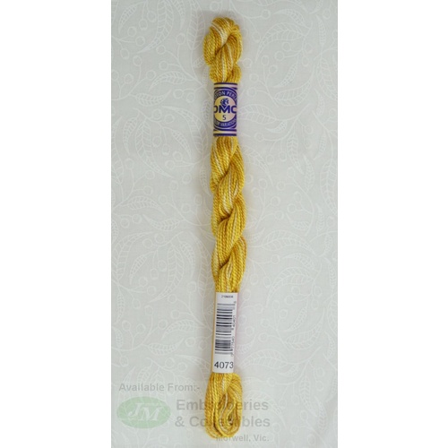 DMC Perle Cotton Variations Size 5, 25m Skein, Colour 4073 BUTTERCUP