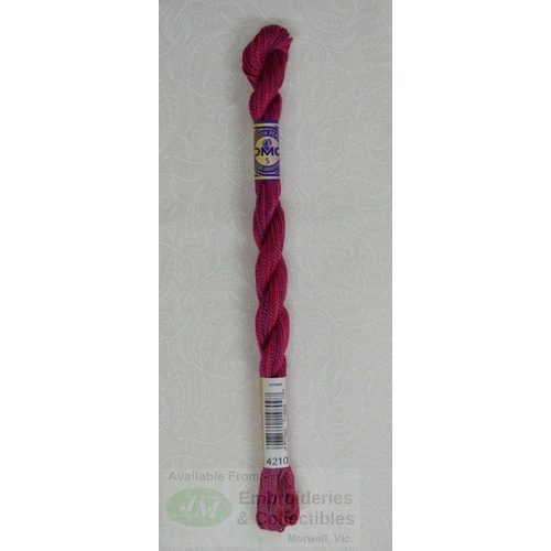 DMC Perle Cotton Variations Size 5, 25m Skein, Colour 4210 RADIANT RUBY