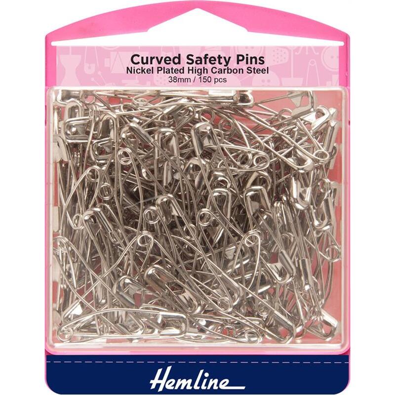 SAFETY PINS CURVED 38mm 150pcs SIZE 2, By Hemline