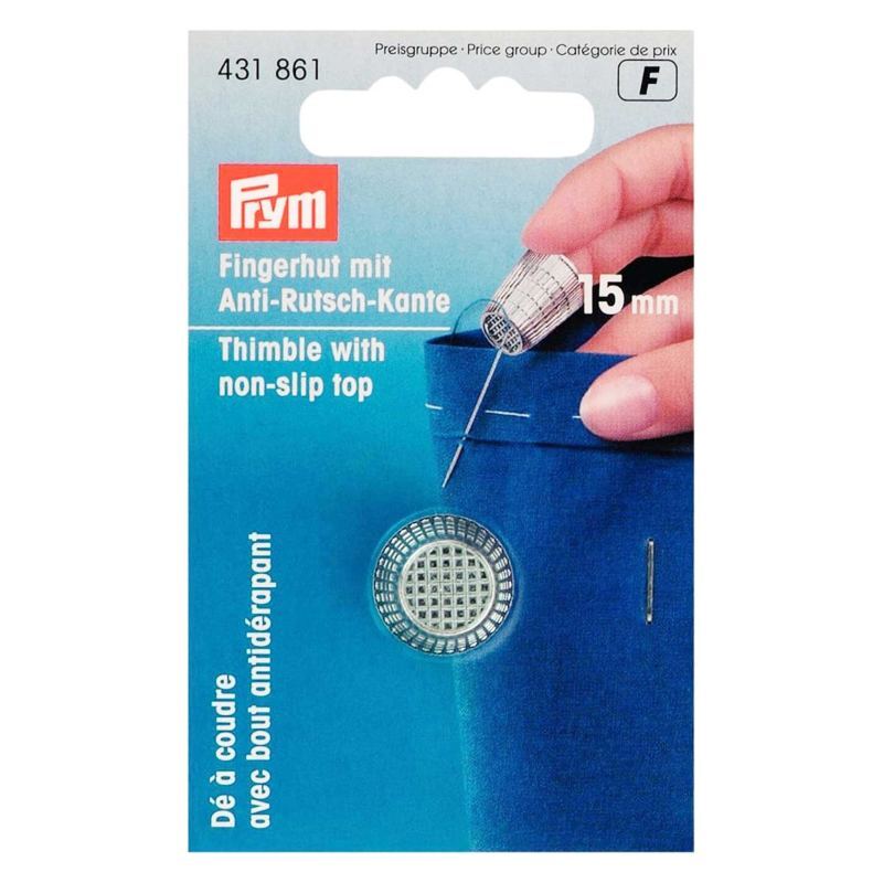 Thimble With Anti-Slip Edge, 15.0mm, Silver-Coloured, 431861