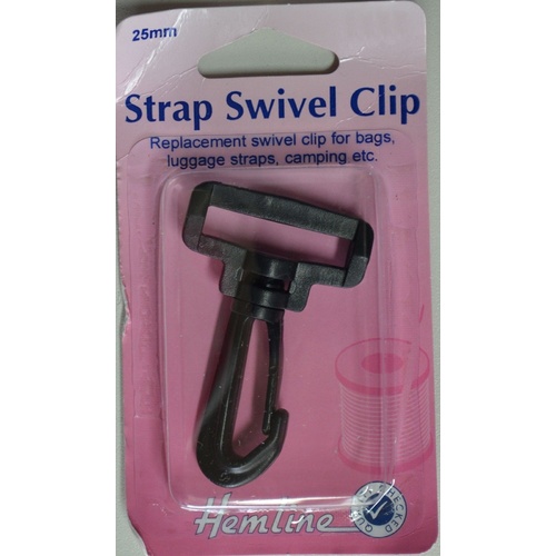 Hemline Strap Swivel Clip, 25mm, 1", Replacement for Bags, Luggage, Camping Etc
