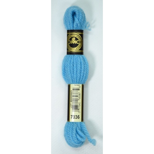 DMC Tapestry Wool #7036 LIGHT BRIGHT TURQUOISE Laine Colbert wool 8m Skein