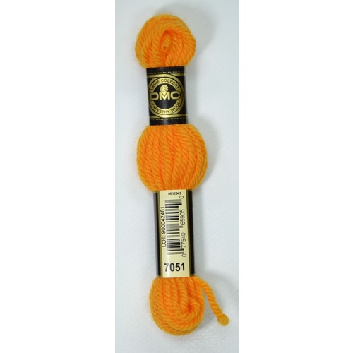 DMC Tapestry Wool #7051 MEDIUM TANGERINE Laine Colbert wool 8m Skein