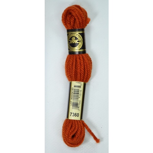 DMC Tapestry Wool #7360 DARK ORANGE SPICE Laine Colbert wool 8m Skein