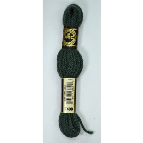 DMC Tapestry Wool #7408 VERY DARK PISTACHIO GREEN Laine Colbert wool 8m Skein