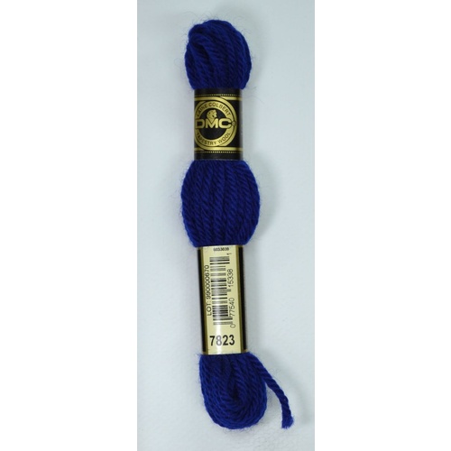 DMC Tapestry Wool #7823 ULTRA VERY DARK BABY BLUE Laine Colbert wool 8m Skein