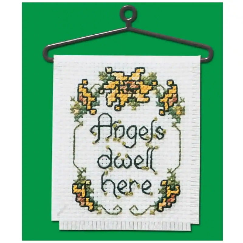 ANGELS DWELL Mini Counted Cross Stitch Ornament Kit