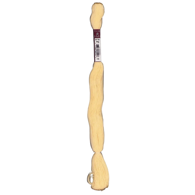 DMC Floche Stranded Embroidery Floss (#16), Colour 745 LIGHT PALE YELLOW, 10g Skein, ART.5238A