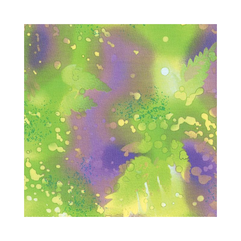 Fossil Fern Lime House (63), 112cm Wide Cotton Quilting Fabric
