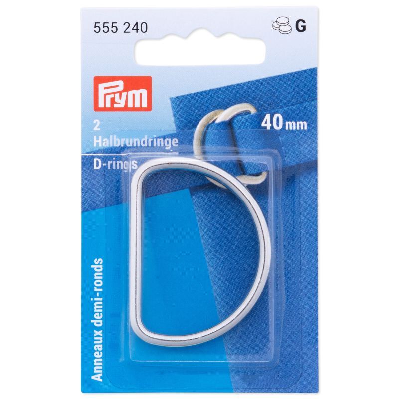 D-Rings, 40mm, Silver-Coloured, 2 per pack #555240