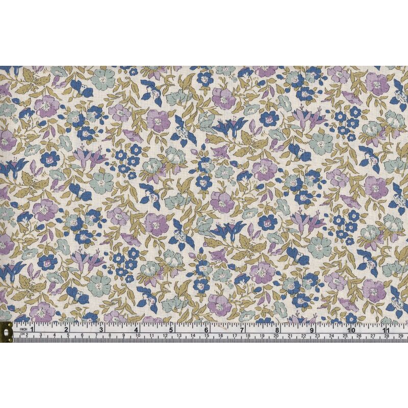Liberty Fabrics English Garden 5601Z Mamie Blue 110cm Wide 63cm REMNANT
