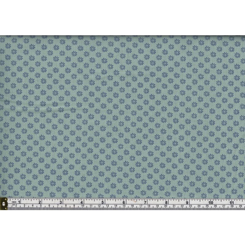 66cm REMNANT Liberty English Garden Floral Dot Teal 112cm Wide Cotton Fabric 5603Z