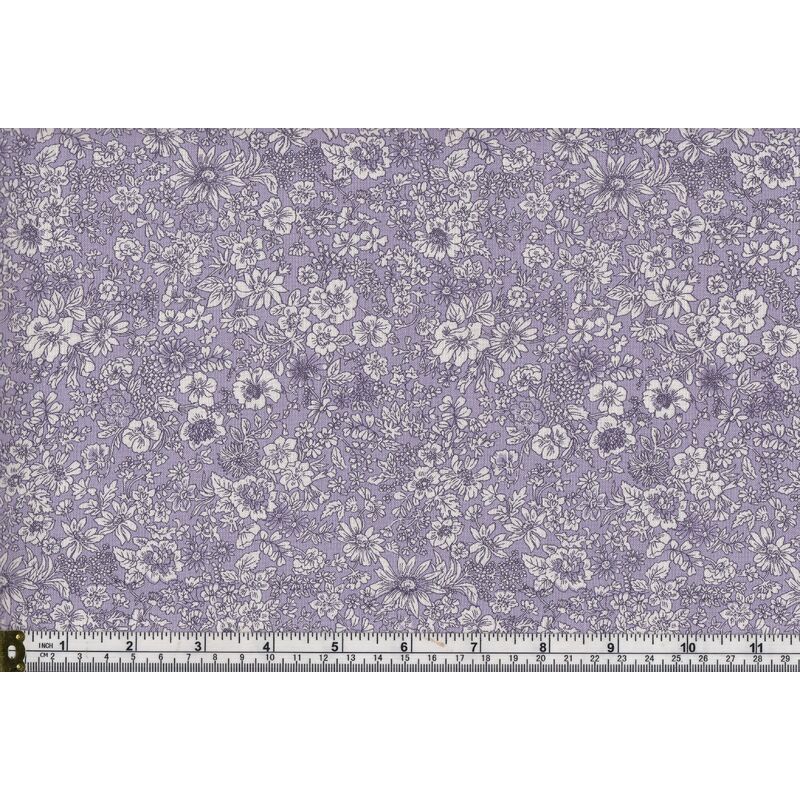 Liberty English Garden Emily Silhouette Lilac 112cm Wide Cotton Fabric 5604Y
