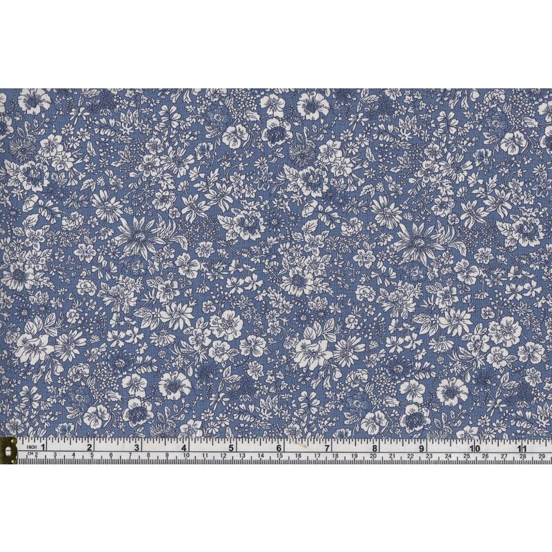 Liberty English Garden Emily Silhouette Blue 112cm Wide Cotton Fabric 5604Z