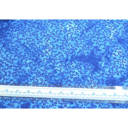 Cotton Fabric #5609.G, 110cm Wide Per Metre, BLUE Floral Sprigs