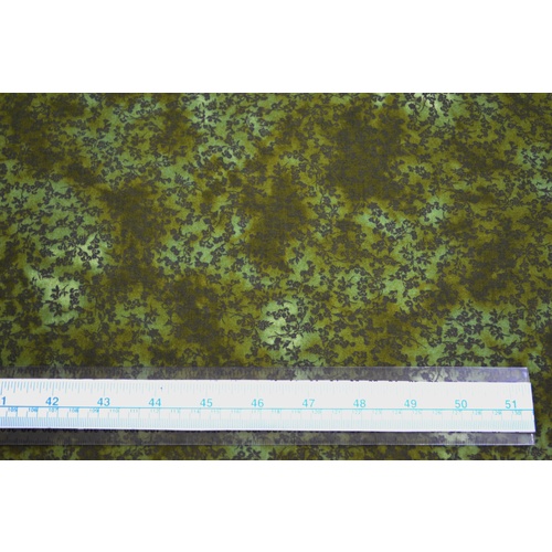 Cotton Fabric #5609.K, 110cm Wide Per Metre, DARK MOSS GREEN Floral Sprigs