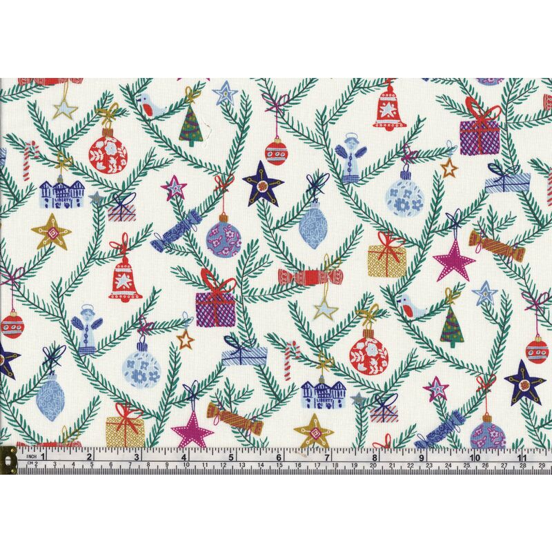 Liberty Fabrics Seasons Greetings Tree Of Delight, 110cm Wide 45cm REMNANT