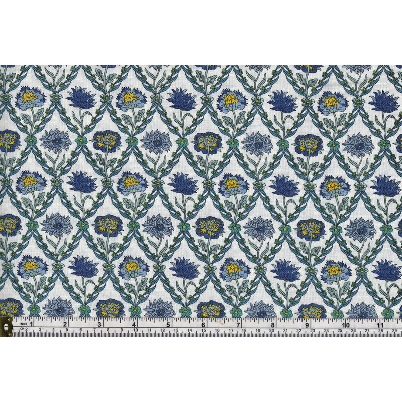Liberty Summer House Kew Trellis White 112cm Wide Cotton Fabric 5670W