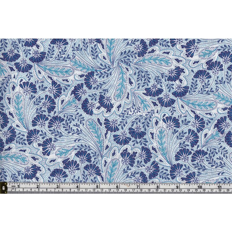 Liberty Summer House Feather Dance Blue 112cm Wide Cotton Fabric 5673X