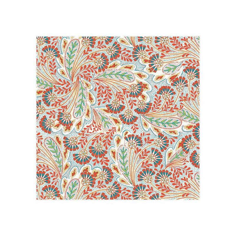 Liberty Summer House Feather Dance Multi Red 112cm Wide Cotton Fabric 5673Y