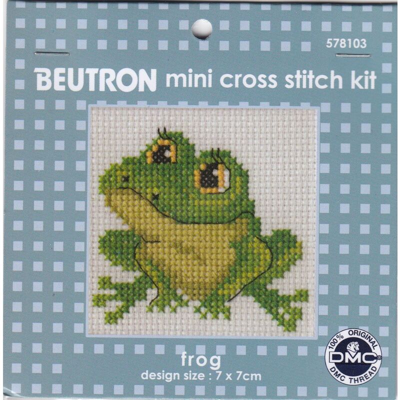 Beutron FROG Mini Cross Stitch Kit, 7 x 7cm, 578103