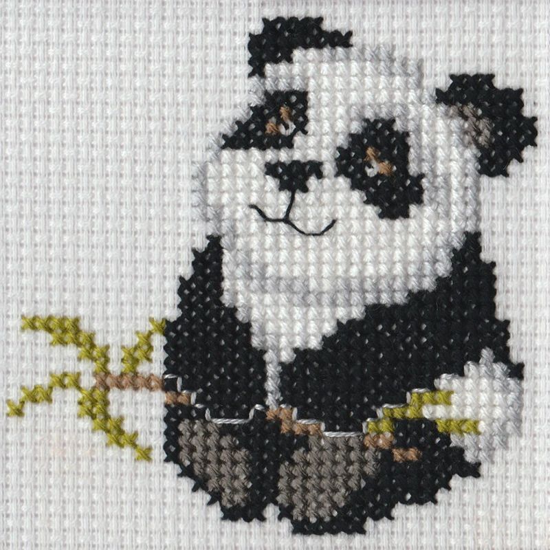 Beutron PANDA Mini Cross Stitch Kit, 7 x 7cm, 578104
