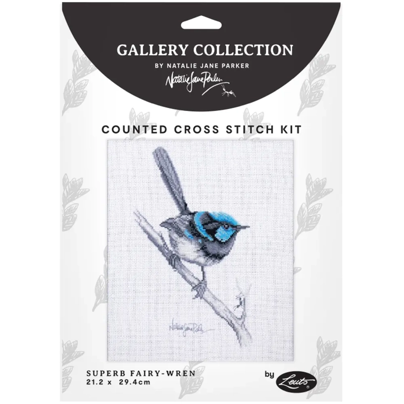 SUPERB FAIRY-WREN Natalie Jane Parker Counted Cross Stitch Kit 21.2cm x 29.4cm