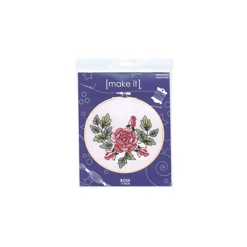 Make It ROSE Traced Linen Cross Stitch Kit - 585244-ROSE