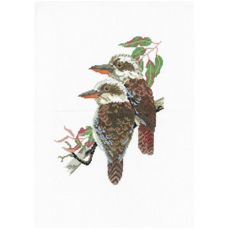 DMC Kookaburras In Old Gum Tree Cross Stitch Kit by Helene Wild, 21 x 28.5cm