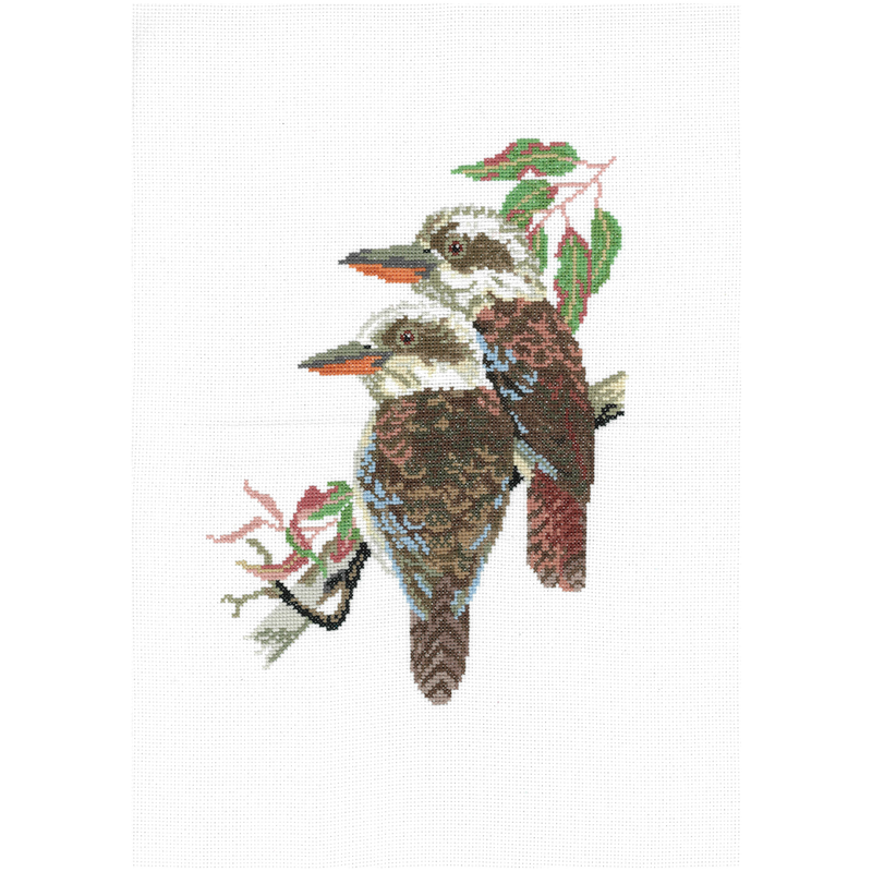 DMC Kookaburras In Old Gum Tree Cross Stitch Kit by Helene Wild, 21 x 28.5cm