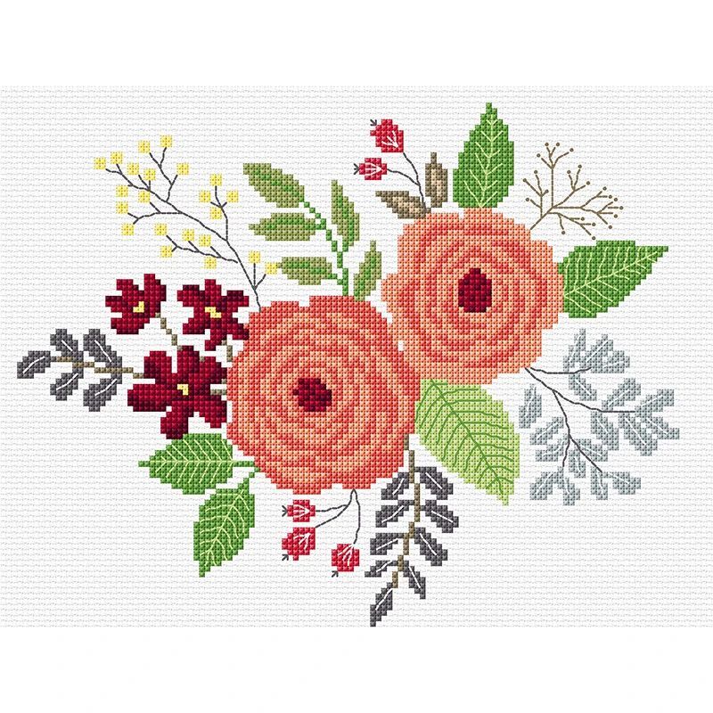 DMC, FLORAL Counted Cross Stitch Kit 587114, 23 x 18cm